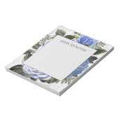 Blauwe Rozen Witte Rustieke Houten Naam Notitie Notitieblok (Linkerzijde)