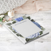 Blauwe Rozen Witte Rustige houten naam Opmerking Notitieblok