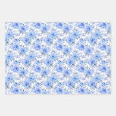 Blauwe Rozen Wrapping Papier  Rozen Inpakpapier Vel (Voorkant)
