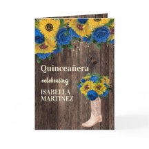 Blauwe Rozen zonnebloemen Cowgirl Foto Quinceañera