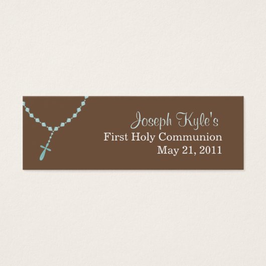 Blauwe Rozenkrans klein Label Mini Visitekaartjes (Voorkant)