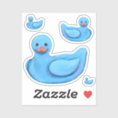 Blauwe Rubber Eenden Sticker (Vel)