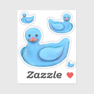 Blauwe Rubber Eenden Sticker