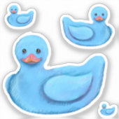 Blauwe Rubber Eenden Sticker (Voorkant)