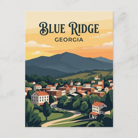 Blauwe Rug USA Briefkaart (Voorkant)