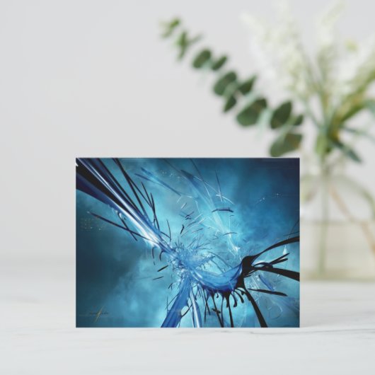 Blauwe ruimte briefkaart (Staand voorkant)