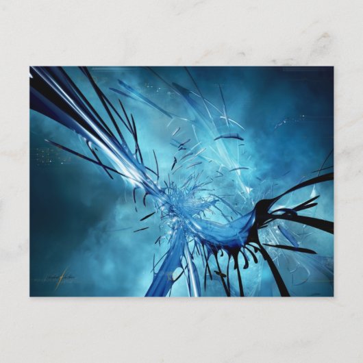 Blauwe ruimte briefkaart (Voorkant)