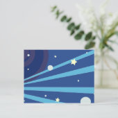 Blauwe ruimte briefkaart (Staand voorkant)