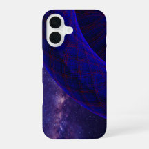 Blauwe ruimte-donuts Geometrische iPhone 16 Hoes
