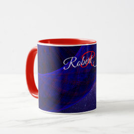 Blauwe ruimte-donuts geometrische koffiemok mok