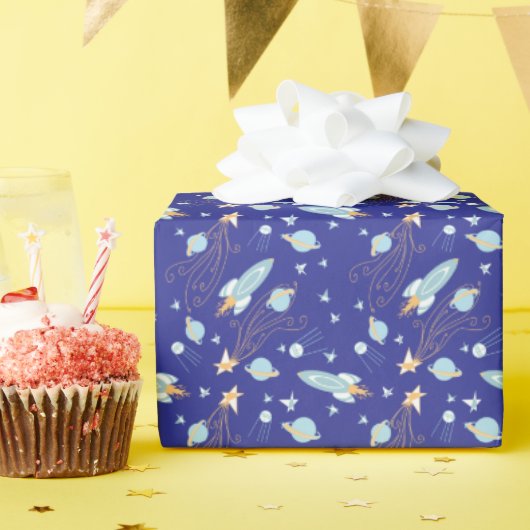 Blauwe Ruimte Dromen Cadeaupapier (Verjaardagsfeest)
