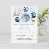 Blauwe ruimte eerste reis rond de zondag kaart (Staand voorkant)