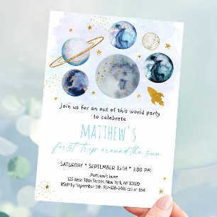 Blauwe ruimte eerste reis rond de zondag kaart