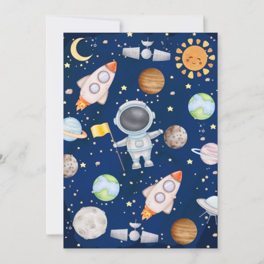 Blauwe ruimte Eerste reis rond zon 1e verjaardag Kaart (Achterkant)