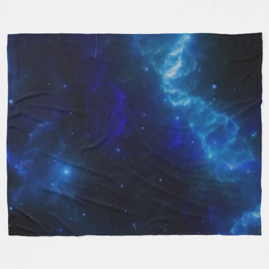 BLAUWE RUIMTE FLEECE DEKEN (Voorkant (Horizontaal))