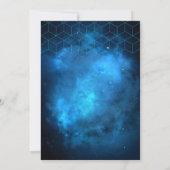Blauwe ruimte Galaxy Bar Mitzvah Invitaties Kaart (Achterkant)