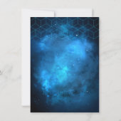 Blauwe ruimte Galaxy Bar Mitzvah Save The Date (Achterkant)