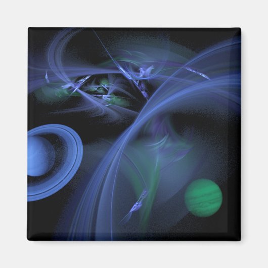 Blauwe ruimte magneet (Voorkant)