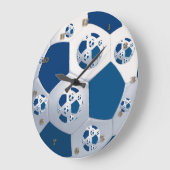 Blauwe ruimte Voetbal wandklok (Hoek)