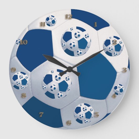 Blauwe ruimte Voetbal wandklok (Voorkant)