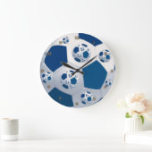 Blauwe ruimte Voetbal wandklok (Huis)
