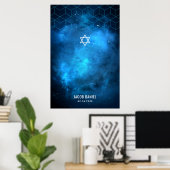 Blauwe ruimteas Galaxy Bar Mitzvah Sign In Board P Poster (Thuiskantoor)