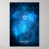 Blauwe ruimteas Galaxy Bar Mitzvah Sign In Board P Poster (Voorkant)