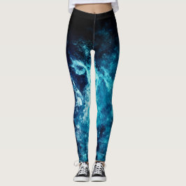 Blauwe ruimteas leggings