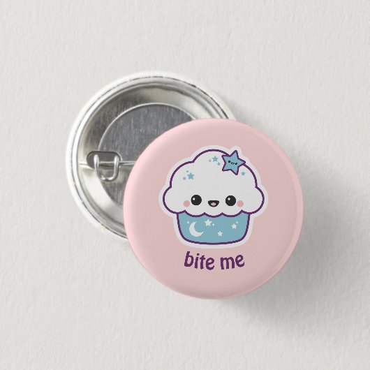 Blauwe-ruimtecker Ronde Button 3,2 Cm (Voorkant /achterkant)