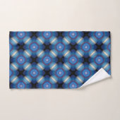 Blauwe ruimtelijke geometrie bad handdoek (Handdoek)