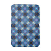 Blauwe ruimtelijke geometrie badmat (Voorkant Verticaal)