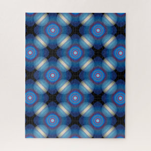 Blauwe ruimtelijke geometrie legpuzzel