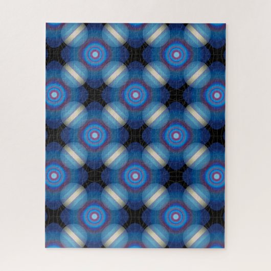 Blauwe ruimtelijke geometrie legpuzzel (Verticaal)