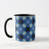 Blauwe ruimtelijke geometrie mok (Links)