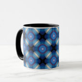 Blauwe ruimtelijke geometrie mok (Voorkant links)