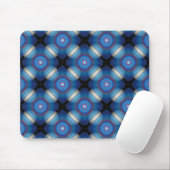 Blauwe ruimtelijke geometrie muismat (Met muis)