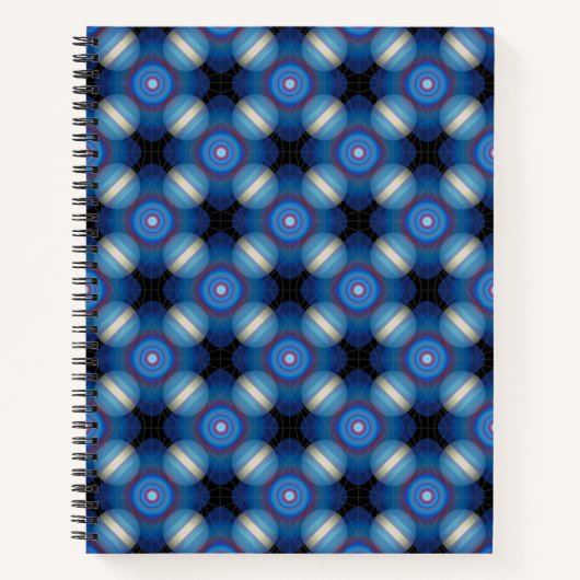Blauwe ruimtelijke geometrie notitieboek (Voorkant)