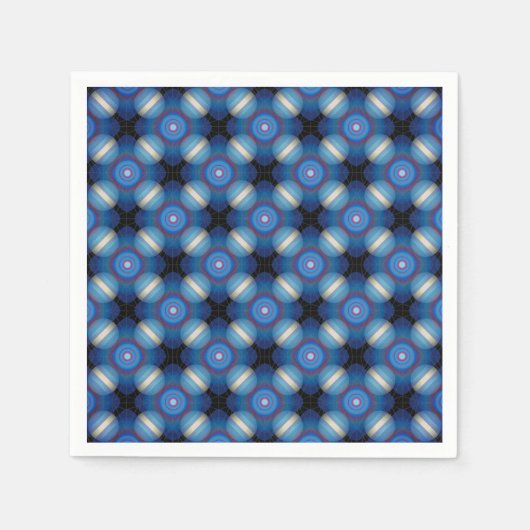 Blauwe ruimtelijke geometrie servetten (Voorkant)