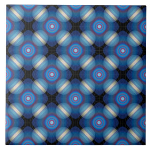 Blauwe ruimtelijke geometrie tegeltje