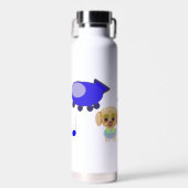 Blauwe ruimteschip waterfles (Voorkant)
