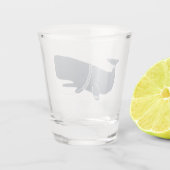 Blauwe-ruimteschopper-timmerfeest Shot Glas (Achterkant)