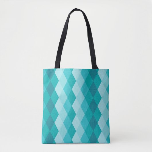 Blauwe ruit tote bag (Voorkant)