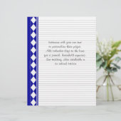 blauwe ruitpagina's, aanpassen met je eigen tekst (Staand voorkant)