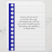 blauwe ruitpagina's, aanpassen met je eigen tekst (Voorkant / Achterkant)