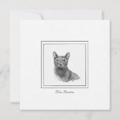Blauwe Russische Kat Moderne Schetst Kaart voor Pl Notitiekaartje (Voorkant)