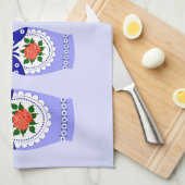 Blauwe russische matryoshka nestpoppen theedoek (Quarter Fold)