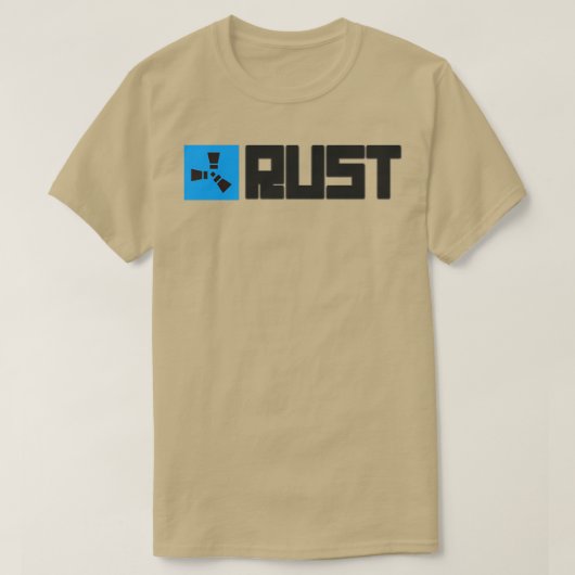 blauwe RUST T-shirt (Design voorkant)