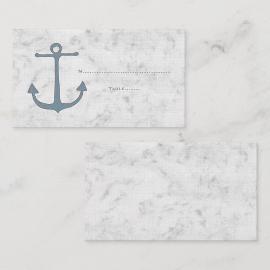 Blauwe rustieke Anker Bruiloft Plaats Kaarten Plaatskaartje (Voorkant / Achterkant)