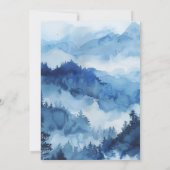 Blauwe Rustieke Berg Bruiloft Bestemming Bos Kaart (Achterkant)