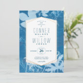 Blauwe rustieke herfstbladeren, Herfst Kaart (Staand voorkant)